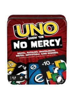 CARTAS UNO NO MERCY EN CAJA DE METAL